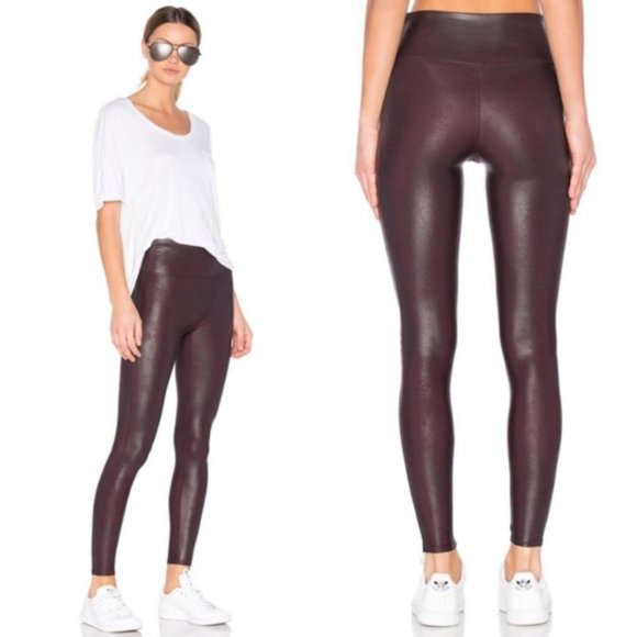 Spanx Faux Leather legging ox blood red sz S